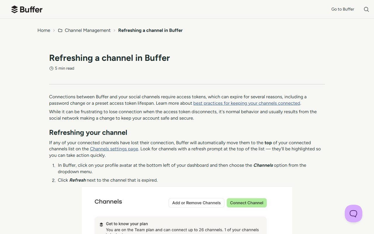Buffer: refreshing a channel (no automatic retry, Re-add to Queue, Retry Now), captured October 25, 2026. Figures change; the live page is the source of truth.
